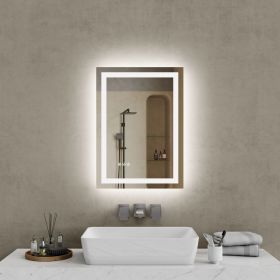 20"*28"LED Bathroom Mirror,Front-Lit and Back-Lit, Stepless Dimmable, 3 Colors CRI90+, Brightness Memory, Shatter-Proof,Anti-fog LED Vanity Mirro