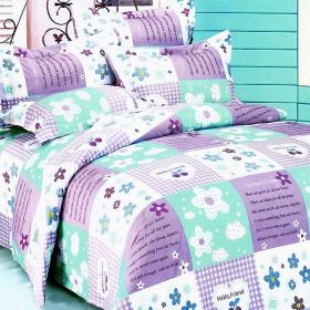 Blancho Bedding - [Purple Countryside] 100% Cotton 7PC Bed In A Bag (Queen Size)