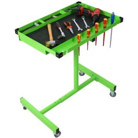 Adjustable Tear Down Work Table With Drawer For Garages, Repair Shops, And DIY, Portable, 4  2.5 Swivel Casters, 220 Pound Capacity, Rubber Corne (Color: Green)