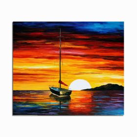 Frameless Abstract Sailing Seascape DIY Painting Handpainted Picture Painting On Canvas For Living Room Wall Artwork (size: 50x70cm)