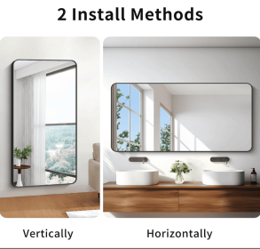 Rectangular metal-framed bathroom mirror with anti-fog and anti-breakage features (AAR5076H38*38: AAR5076H40*32)