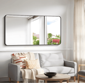 Rectangular metal-framed bathroom mirror with anti-fog and anti-breakage features (AAR5076H38*38: AAR5076H40*36)