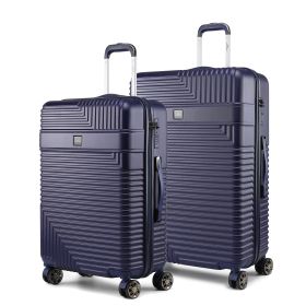 MKF Collection Mykonos Luggage Set-Extra Large and Large - 2 pieces by Mia k (Color: Navy, Material: Polycarbonate)