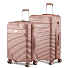 MKF Collection Mykonos Luggage Set-Extra Large and Large - 2 pieces by Mia k (Color: Rose Gold, Material: Polycarbonate)