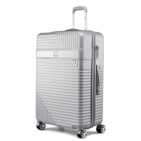 MKF Collection Mykonos Extra Large Check-in Spinner by Mia K (Color: Silver, Material: Polycarbonate)